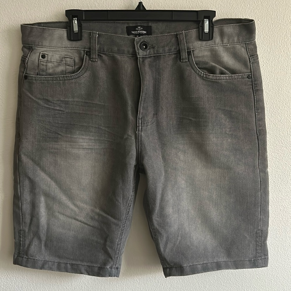 Threadbare Men's Grey 5 Pocket Jean Cotton Zipper Front Shorts ...'Size: 34.